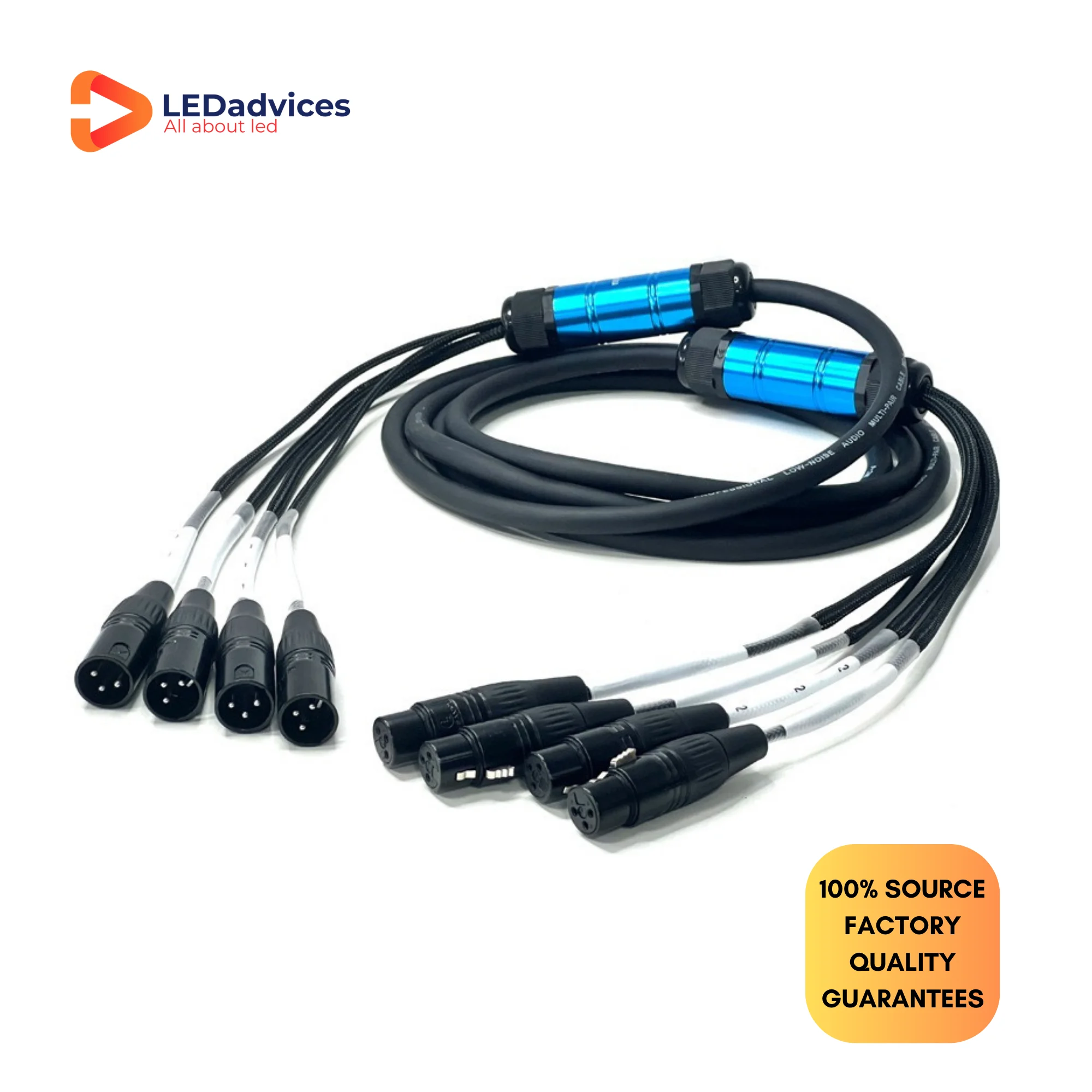 

4 Channel 30m 40m 3Pin XRL Audio Signal Cable 4-way Stage Lighting Signal Audio Microphone Multi-core Channel Connection Cable