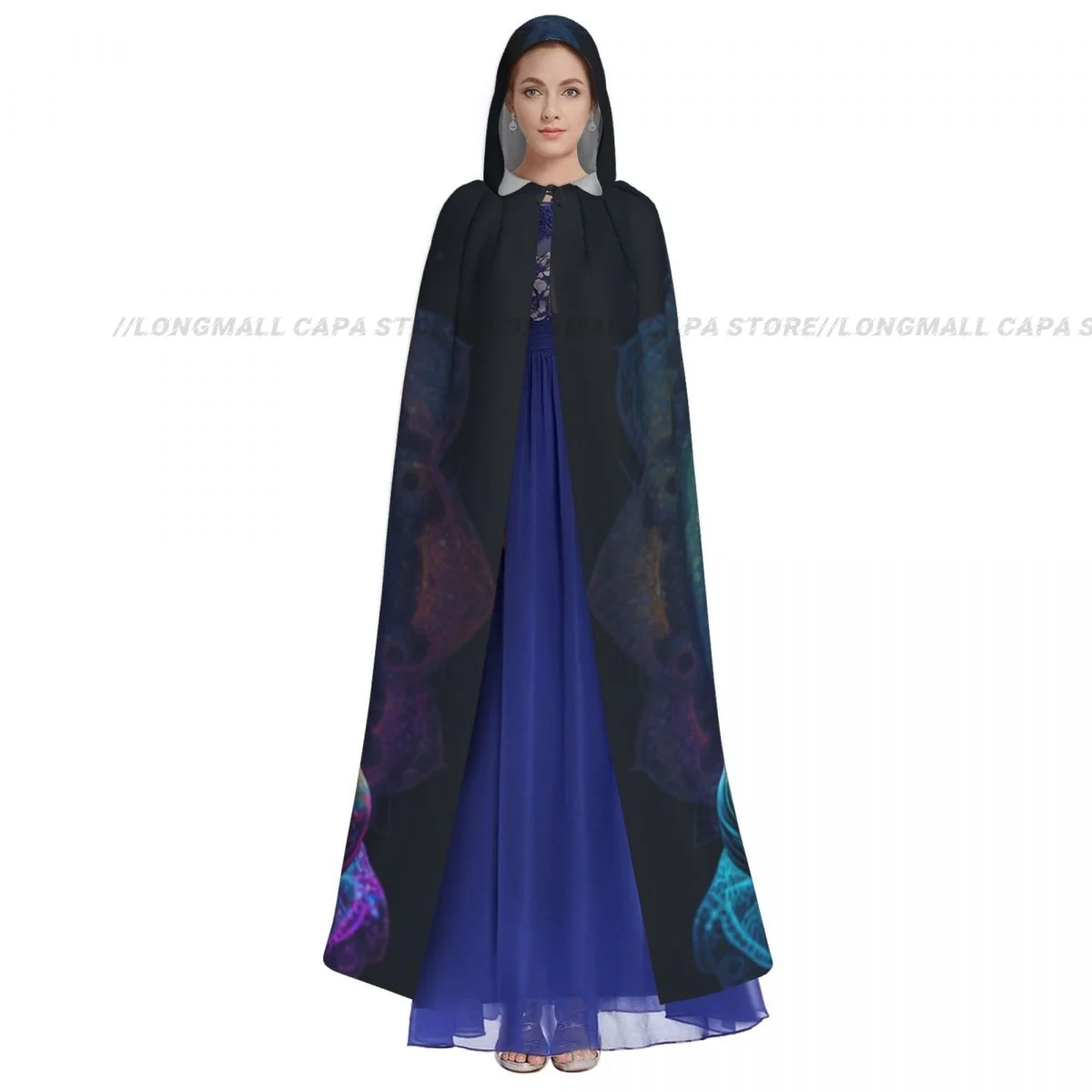 Buddha Hooded Cloak Coat Halloween Cosplay Costume Vampire Devil Wizard Cape Gown Party