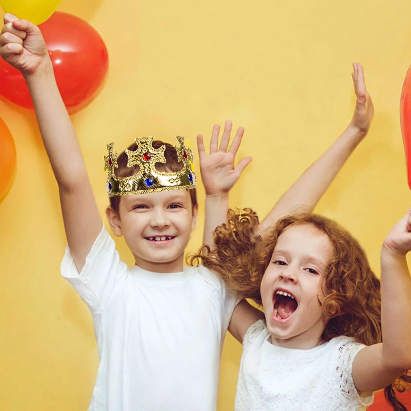 Gemstones for Kids Tiara Boys Prince Crown Cosplay King Crowns Golden Props Creative Performance Baby
