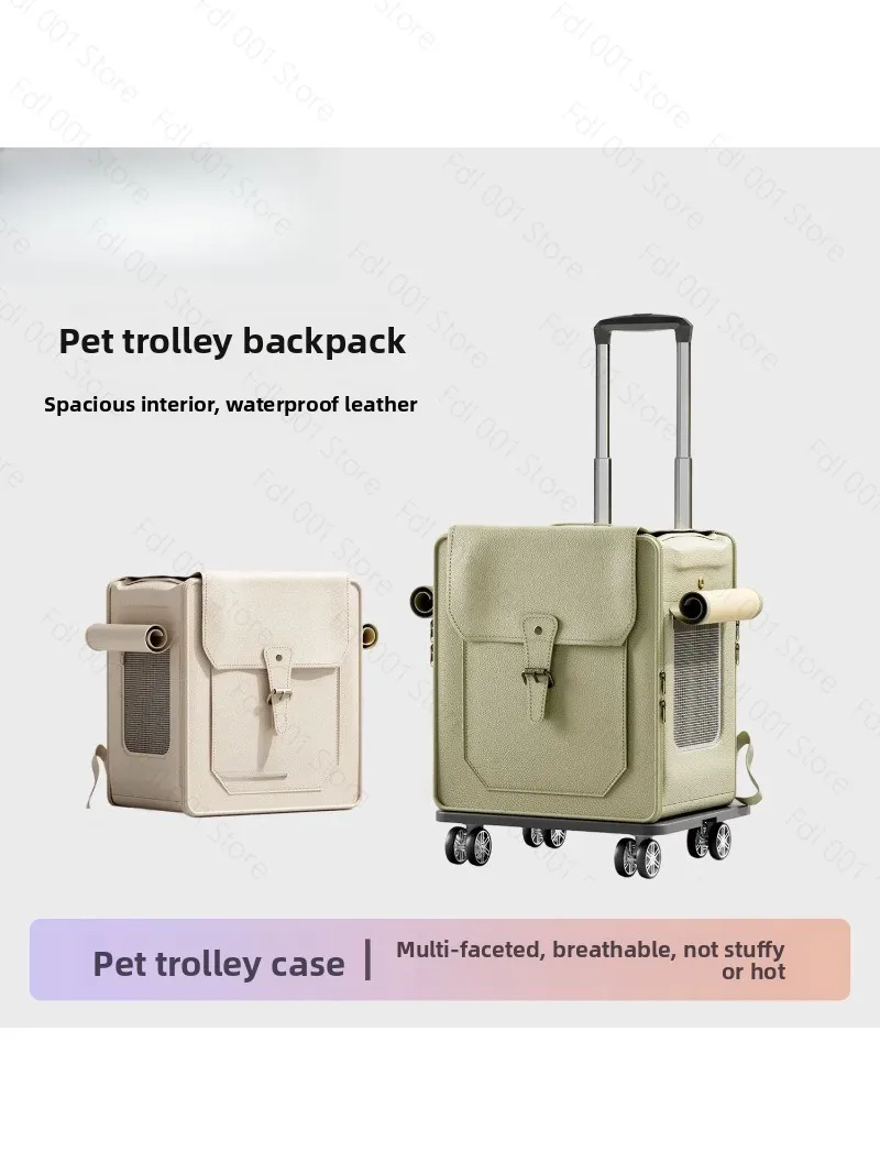Cat Bag Trolley Case Large Capacity Multi-cat Portable Go Out Pet Dog Backpack Maine Double Shoulder Cat Suitcase