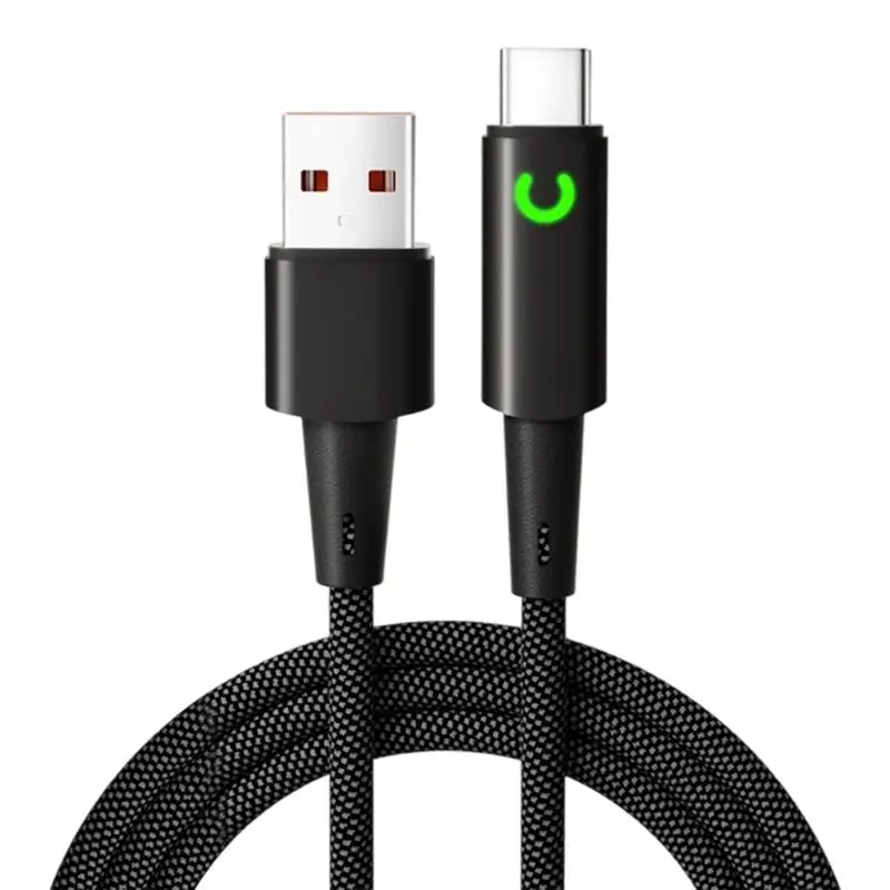 31BA 240W USB-A to Type C Cable with Fabric Cover and Light for Daily Charging