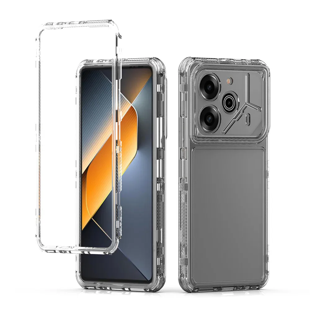 حافظة واقية للهاتف المحمول ، حافظة فاخرة لـ tecno pova 6 pro 5g pmma + tpu ، ثلاثة في واحد