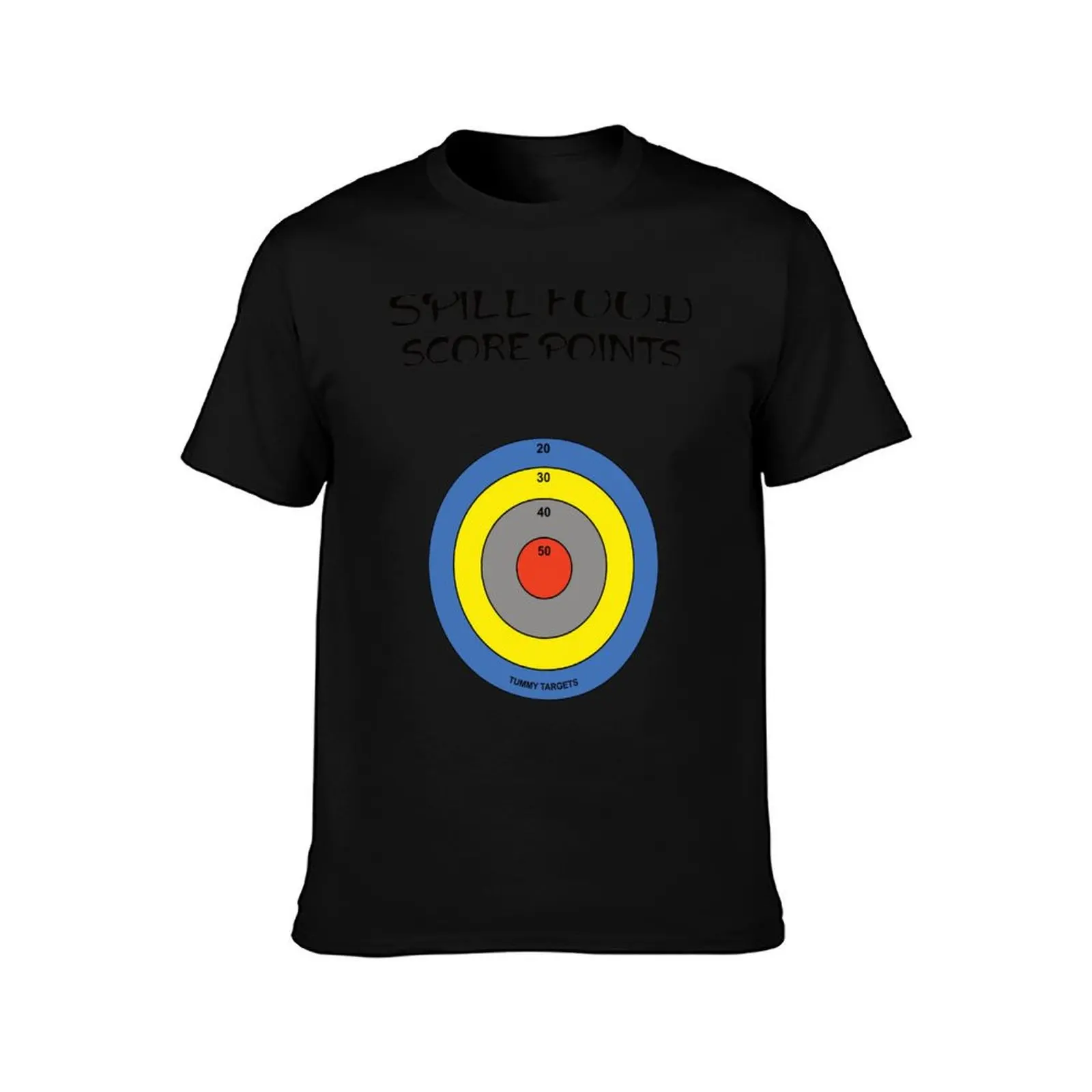 Tummy Target for messy eaters who spill food T-Shirt custom shirt football t shirt plus size men clothing