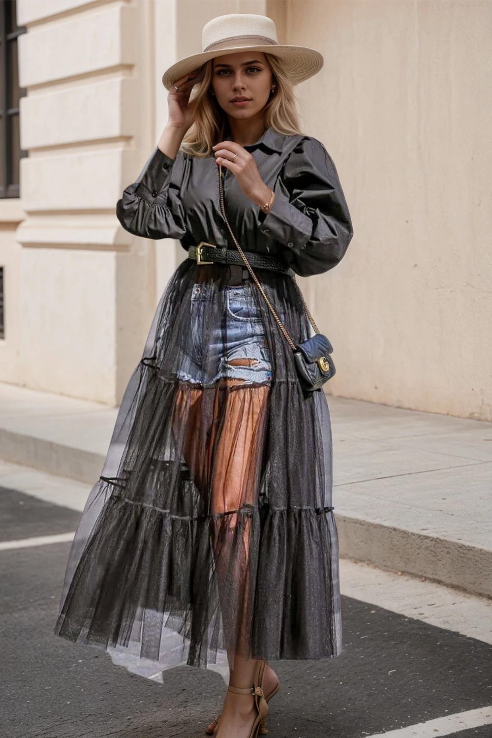 

Plus Size Lace Shirt Dresses For Women Summer New Elegant Long Sleeve Black Sheer Chiffon Lapel Buttons Shirt Maxi Dress Female