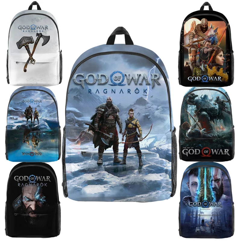 God of War Ragnarok Mochila Kratos Atreus Children 3D Print Bookbag Cartoon Shoulder Rucksack Girls Boys Kids School Bags Gift