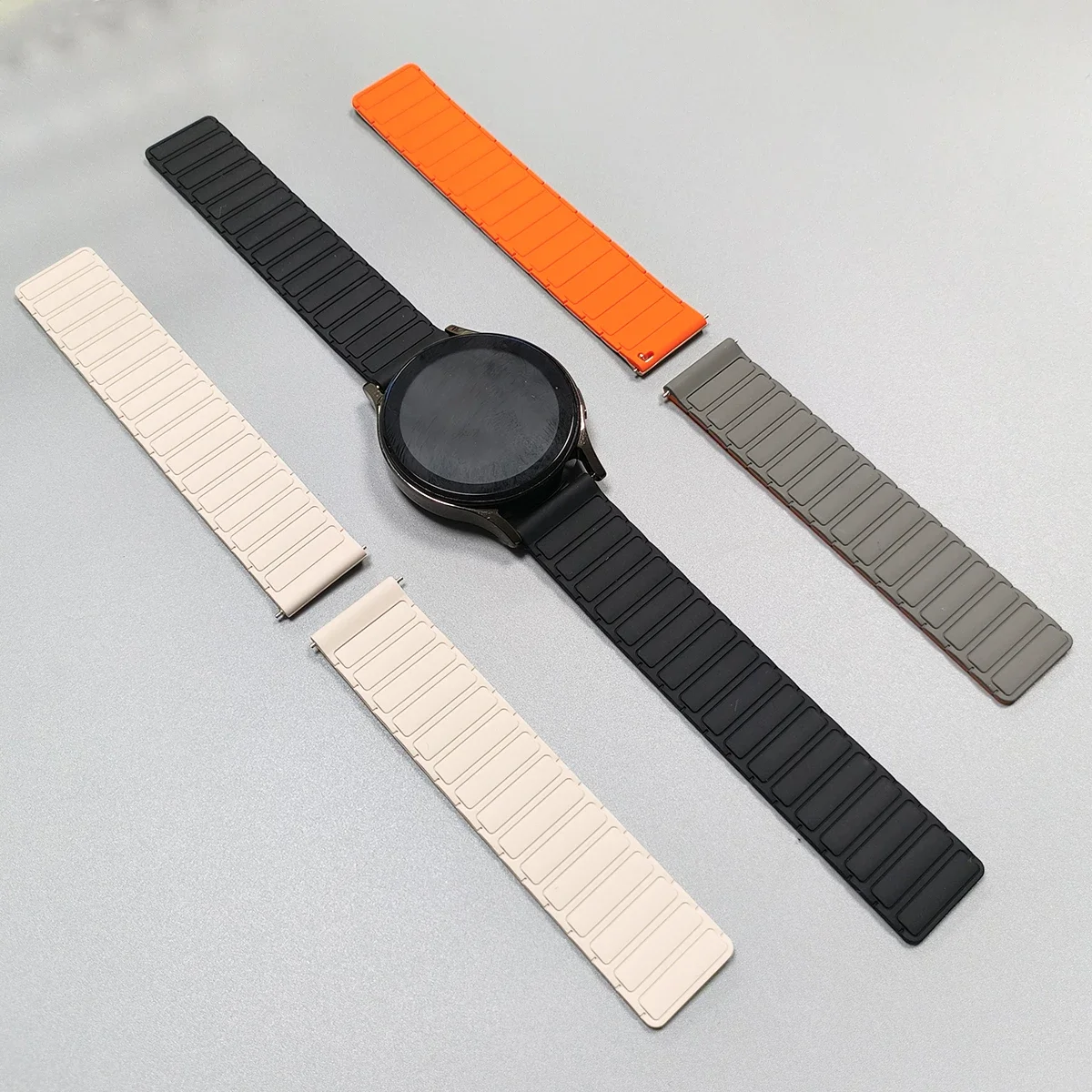 HUAWEI Watch 5 4 46mm用22mm磁気シリコンストラップ、Watch GT 5 4 pro/GT 5 4 3 2 46mm/Buds Sportブレスレット対応ループバンド