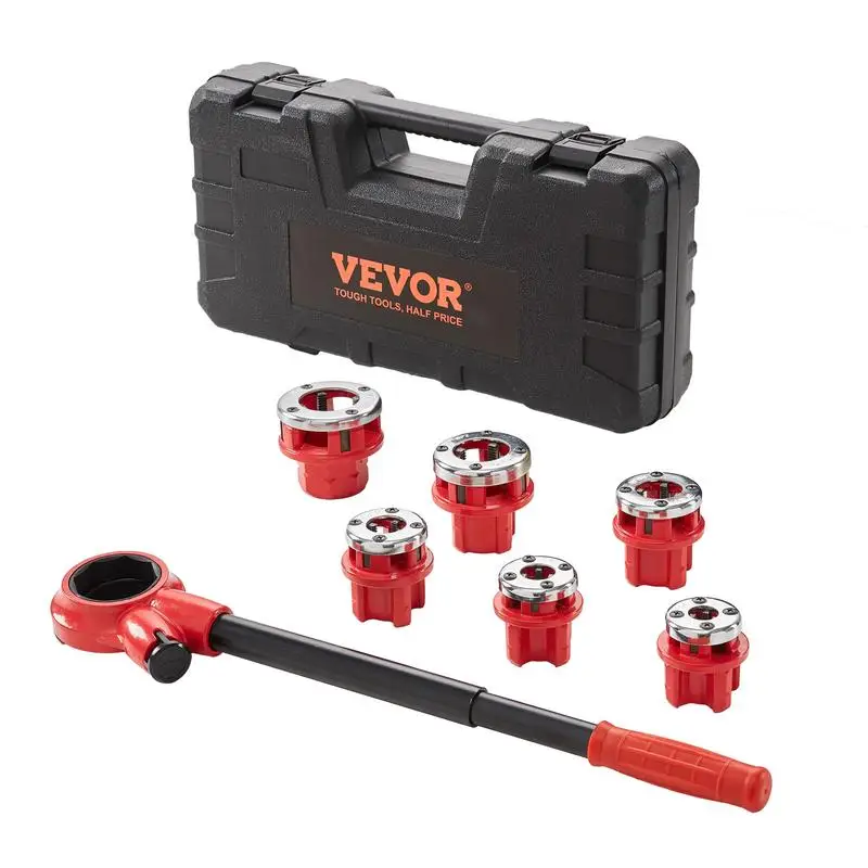 

VEVOR Ratchet Pipe Threader Kit, Various specifications, Manual Ratcheting Pipe Threader, Portable Pipe Threading Tool Set