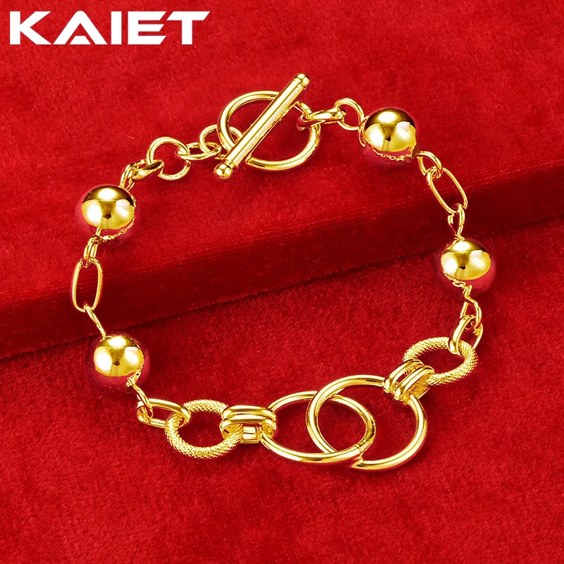 

KAIET 925 Sterling Silver Hip Hop Fashion Bracelet Plated With 18K Gold Wedding Party For Women Charm Fine Jewelry