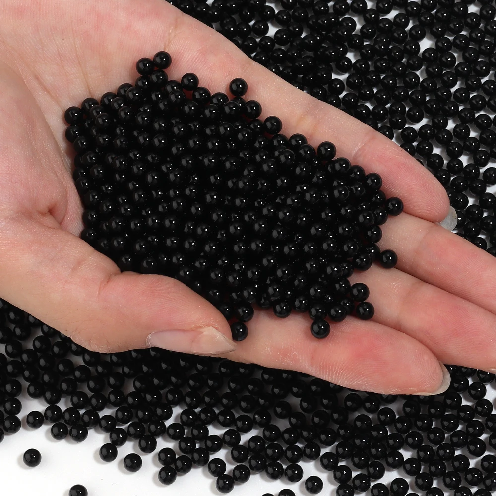5-1000 Stück 1,5-30 mm schwarze ABS-Imitationsperlen ohne Loch, runde lose Abstandsperlen für die Schmuckherstellung, DIY-Armbänder, Halsketten – Detail 10