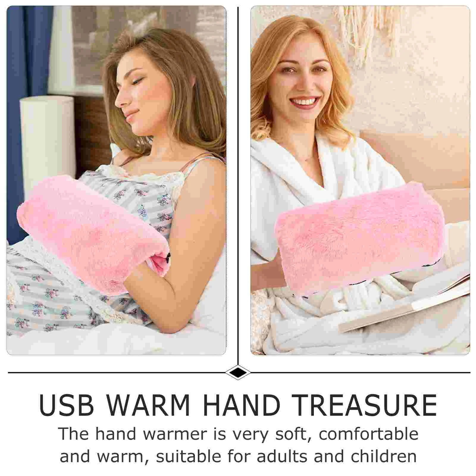 Rechargeable Hand Warmers USB Plug-in Electric Flannel Heating Pad Hot Portable Charging Brown for Winter Man