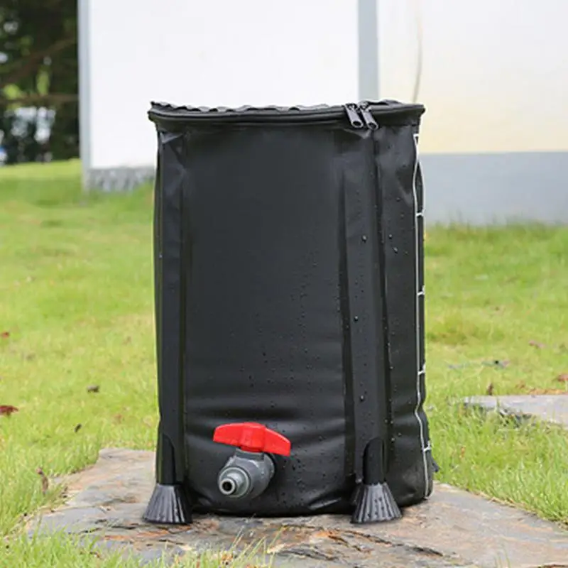 200L Rain Barrel Water Collector Portable Weatherproof Water Tank Rain Container with Filter Spigot Overflow Kit for Gardening