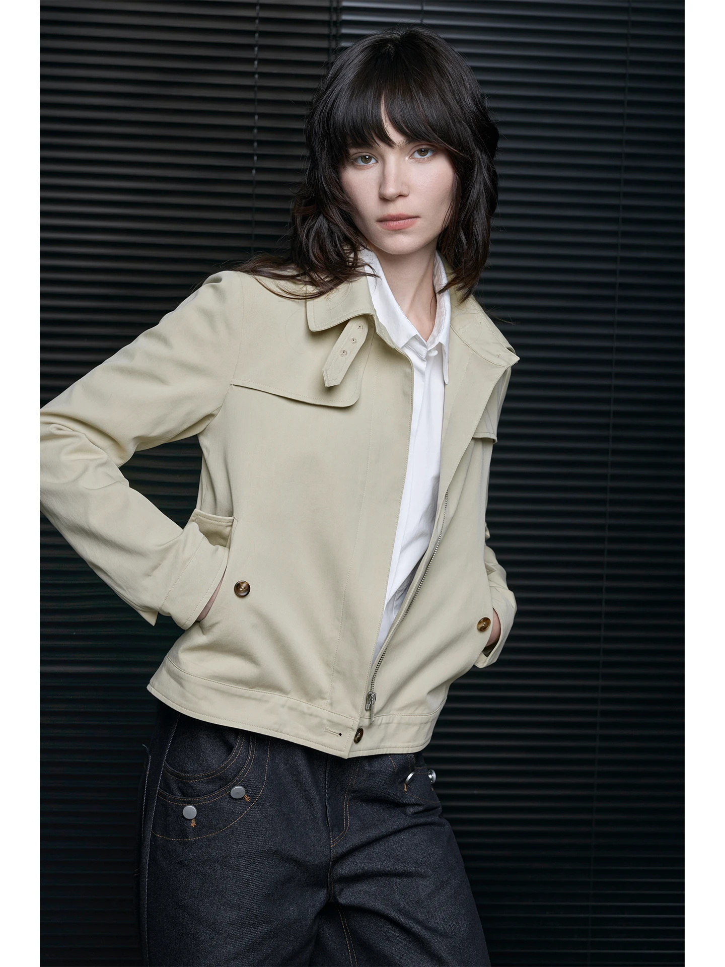 

Американский свободный кардиган-жакет для женщин, весна 2026, ранний винтаж, высококачественный легкий пиджак с отложным воротником