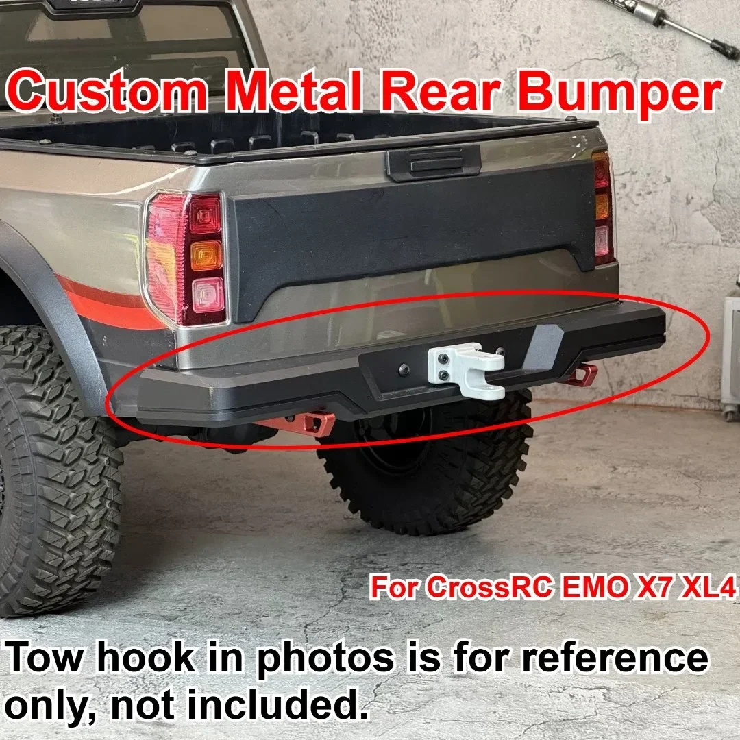 1/8 RC Pickup Truck Vehicle Metal Rear Bumper For CrossRC EMO X7 XL4 Custom Model Number Decorative Styling Decor Upgrade Parts