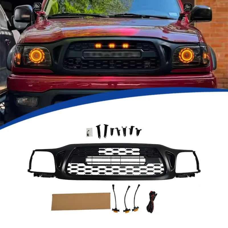 For 2001-2004 Toyota Tacoma TRD Style ABS Plastic Racing Grille Body Kit Matte black