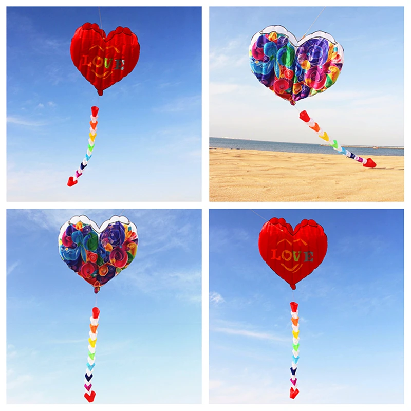 free shipping heart kites inflatable kites fly nylon fabric kite steering wheel 3d kites toy sport spinning kite Butterfly wings