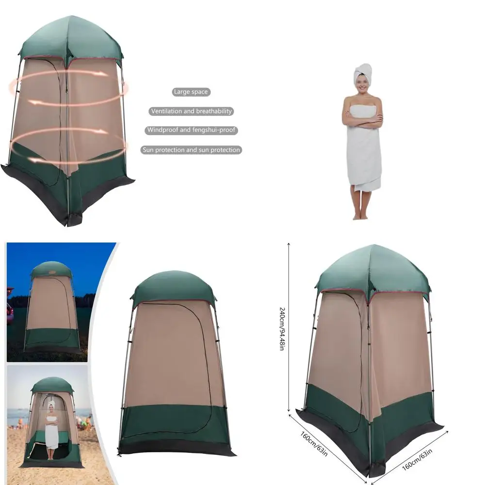 

Portable Outdoor Shower Tent - Large Space Privacy Shelter for Camping, Picnics, and Beach Activities