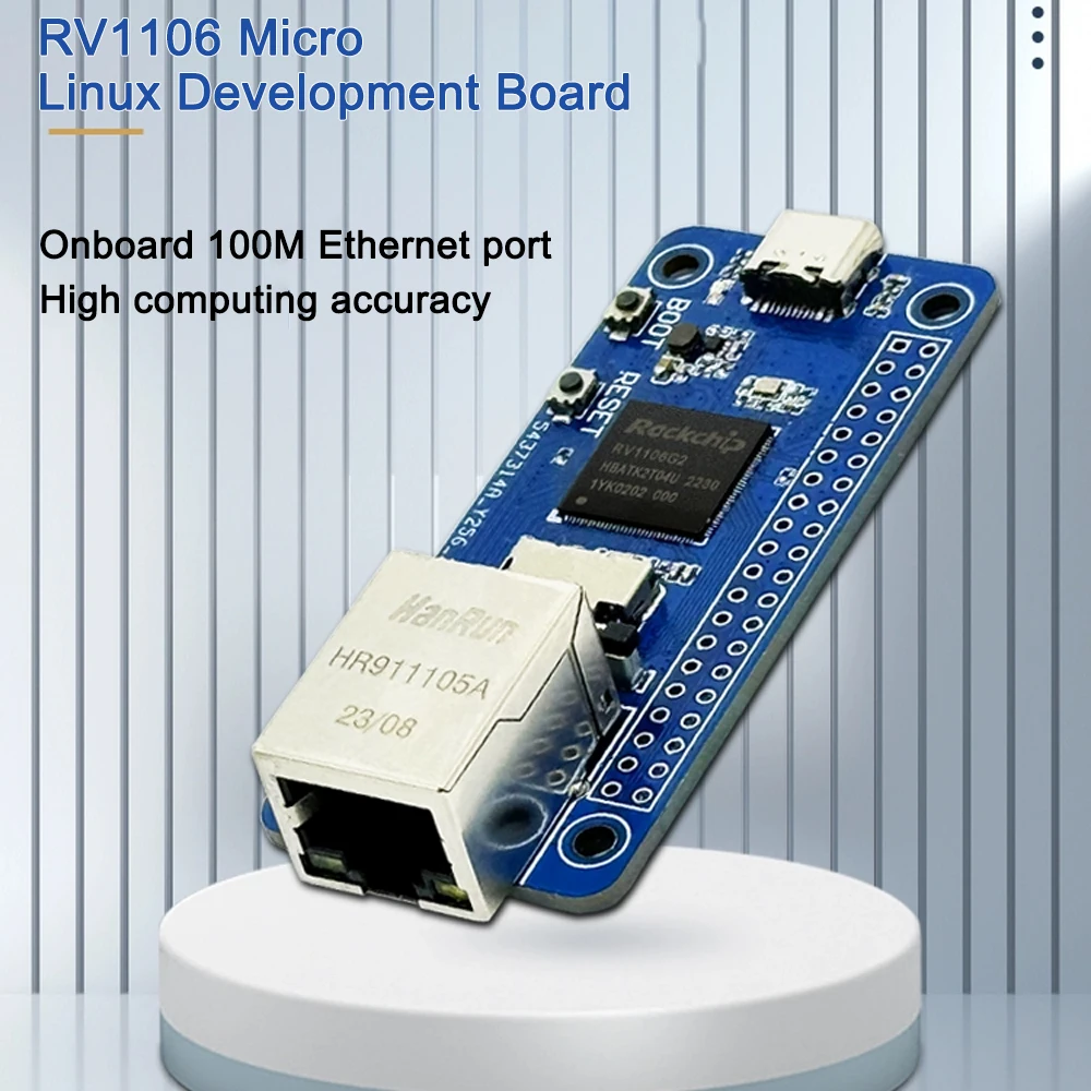 

Rockchip RV1106 RISC-V Architecture 256MB Flash Artificial Intelligence Development Board Linux OS 100M Ethernet port 3MP Camera