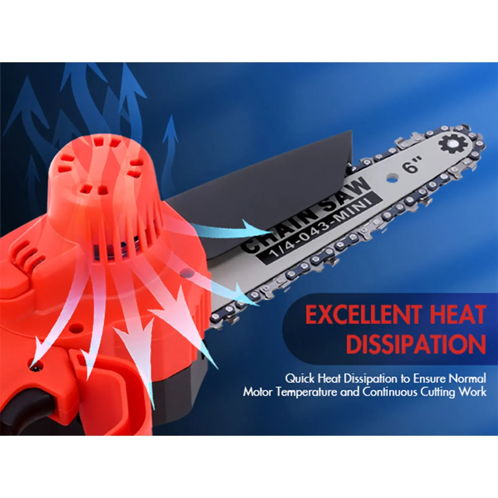 منشار كهربائي Aoresac 550 وات مع بطارية ليثيوم قابلة للفصل 2000 مللي أمبير في الساعة منشار كهربائي محمول 6 بوصة منشار كهربائي صغير لاسلكي #4