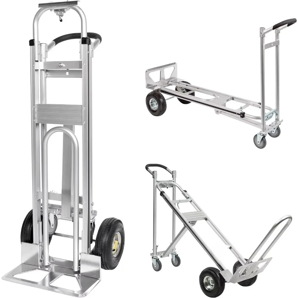 home.Industrial Convertible Hand Truck - AS7A2 Heavy Duty Aluminum 3 in 1 Dolly (750 lb Capacity) Lightweight Frame