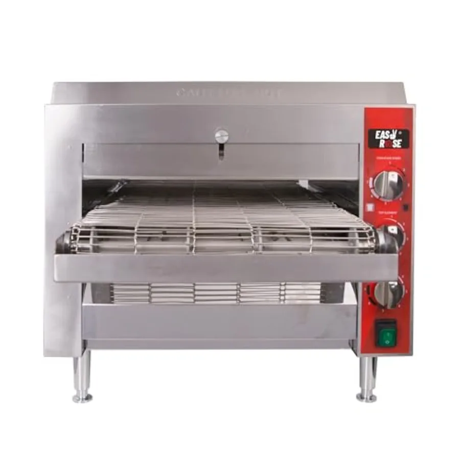 Horno de Pizza Comercial con Cinta Transportadora de 10.5 Pulgadas, 1700W, 120V, Horno Eléctrico de Encimera con Cinta de Acero Inoxidable de 10.5 Pulgadas, Negro, Enchufe 5-15P