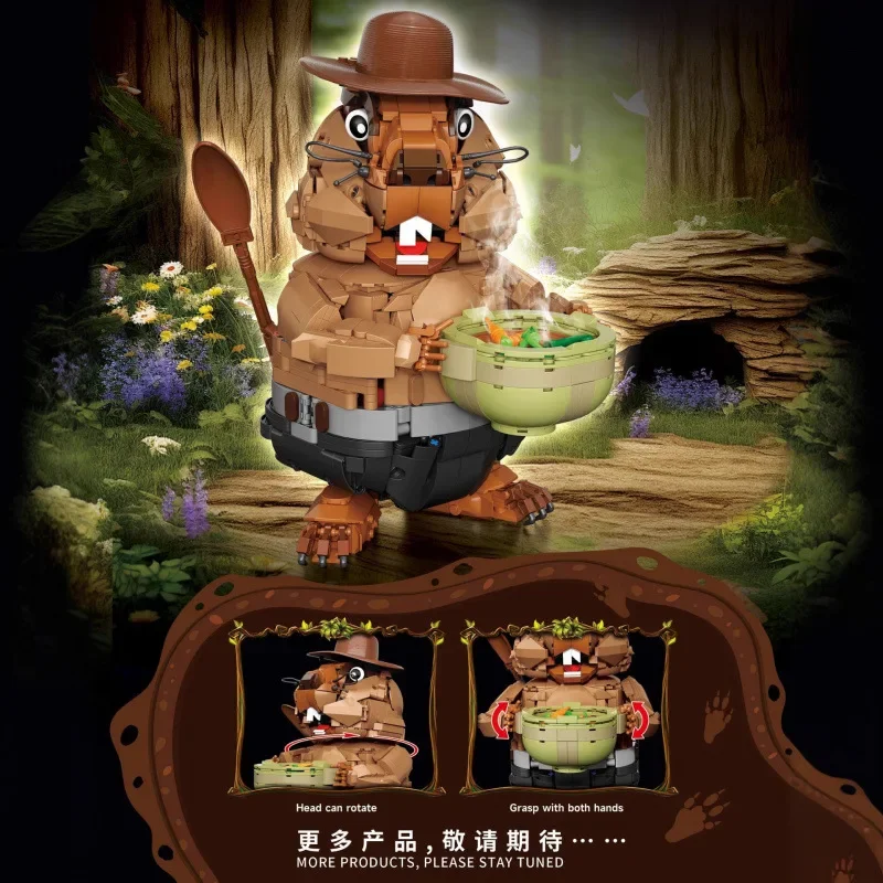 

DK Groundhog Building Blocks Toy Creative Animal Mouse Cooking Food Model Brick Puzzle Assembly Toys for Children Kids Gift