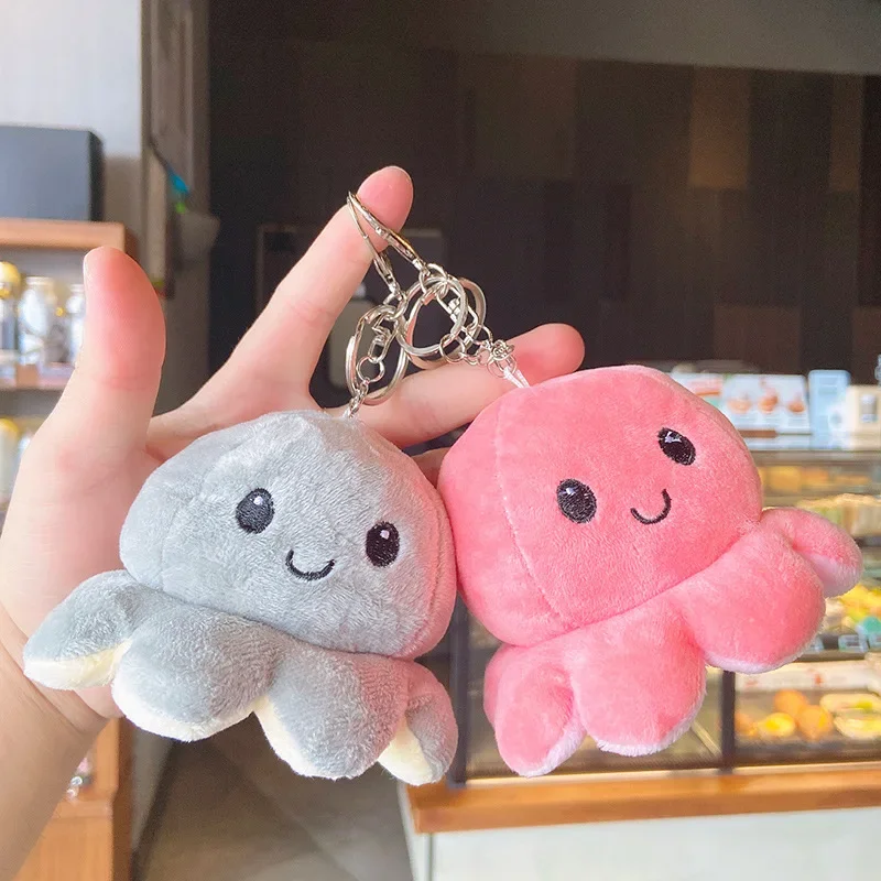 Creative Plush Flipped Octopus Keychain Flipped Octopus Small Jewelry Bag Pendant Keychain Pendant Gift  Cute Keychain