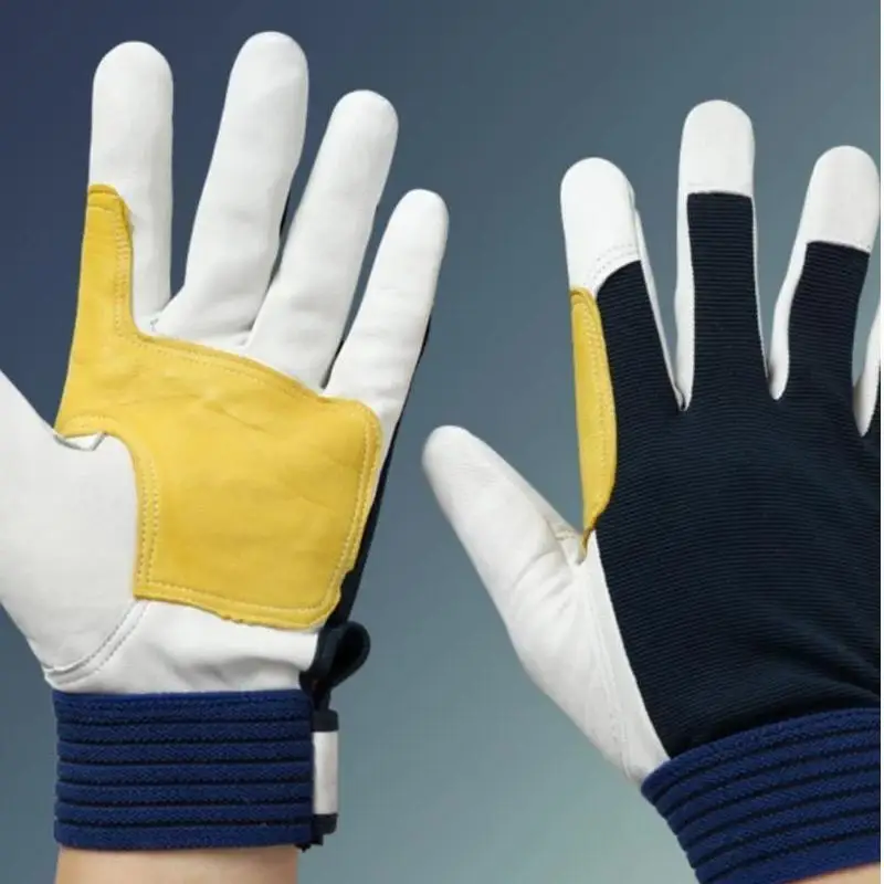 Imagen 5: Guantes de trabajo de piel de vaca para seguridad, trabajo, jardín, deportes, conductores de motocicletas, trabajadores, soldadura, guantes resistentes al desgaste