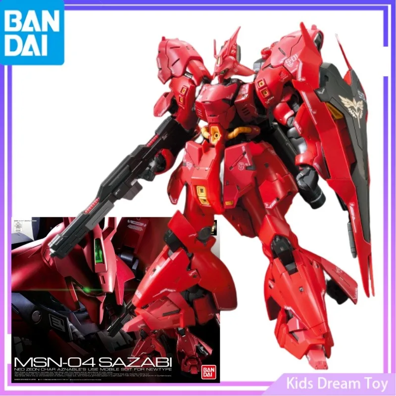 Bandai in Stock Original RG 1/144 GUNDAM Anime Figures MSN-04 SAZABI GUNDAM Action Figure Toys PVC Collectible Model for Kids