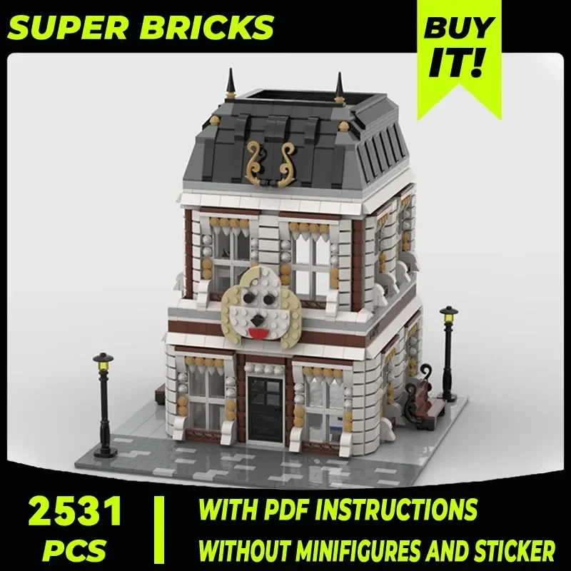 Moc Building Blocks Modular Street View Pet Hospital Technical Bricks DIY Assembly Construction Toys For Child Holiday Gifts