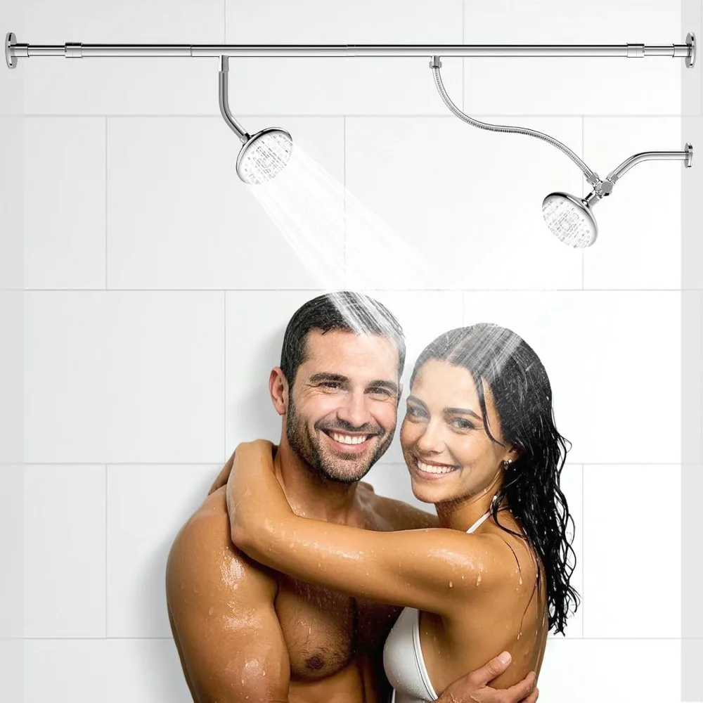 

Двойная душевая насадка с 6 настройками распыления для пар, двойные душевые насадки высокого давления из нержавеющей стали 304, две душевые насадки