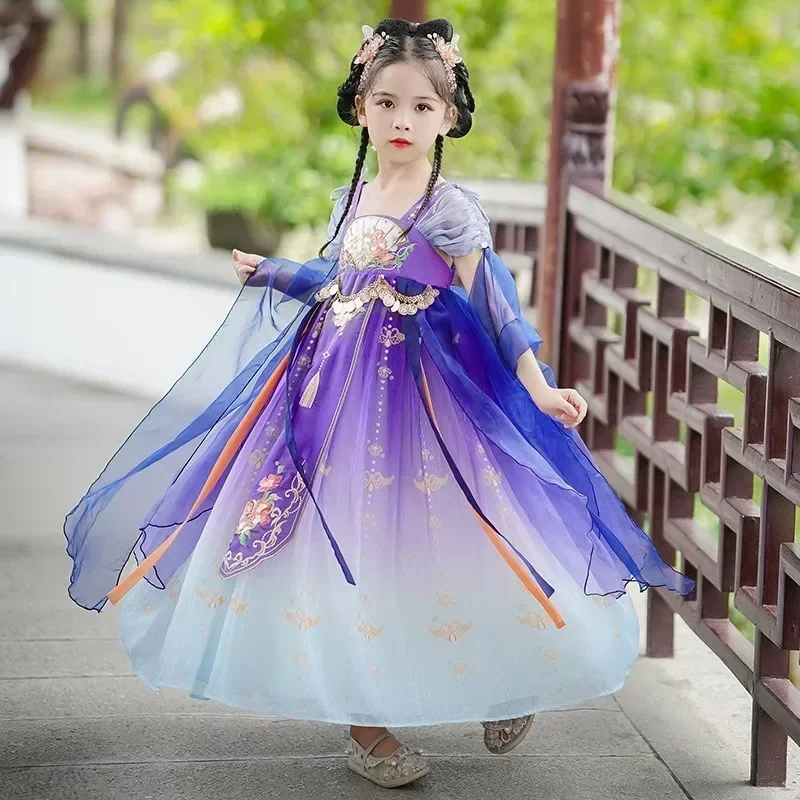 

Chinese Traditional Girls Hanfu Dress Fairy Outfit For Girl Children Chinese Style Tang Photography Cosplay New Year Costume