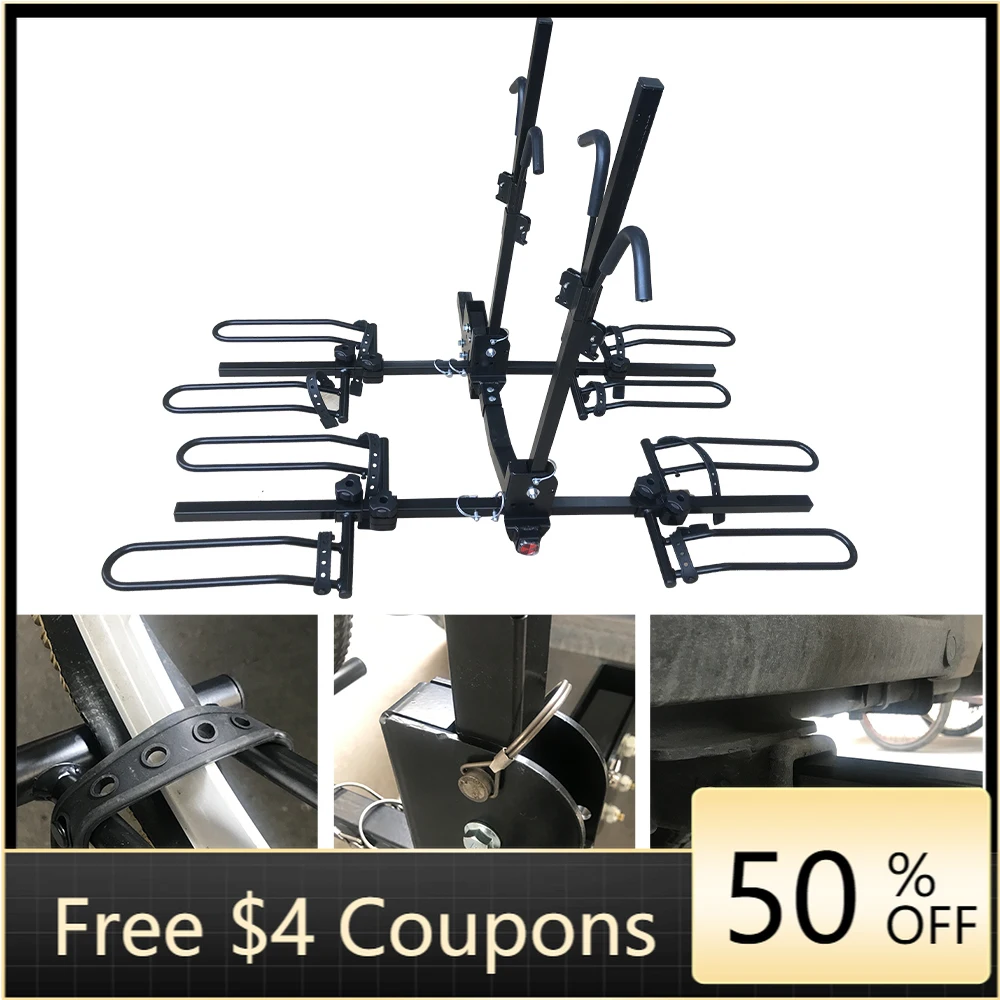 

STLF New Design Installed by Hitch bar Carry Four Bikes Carrier Bicycle Bike Rack