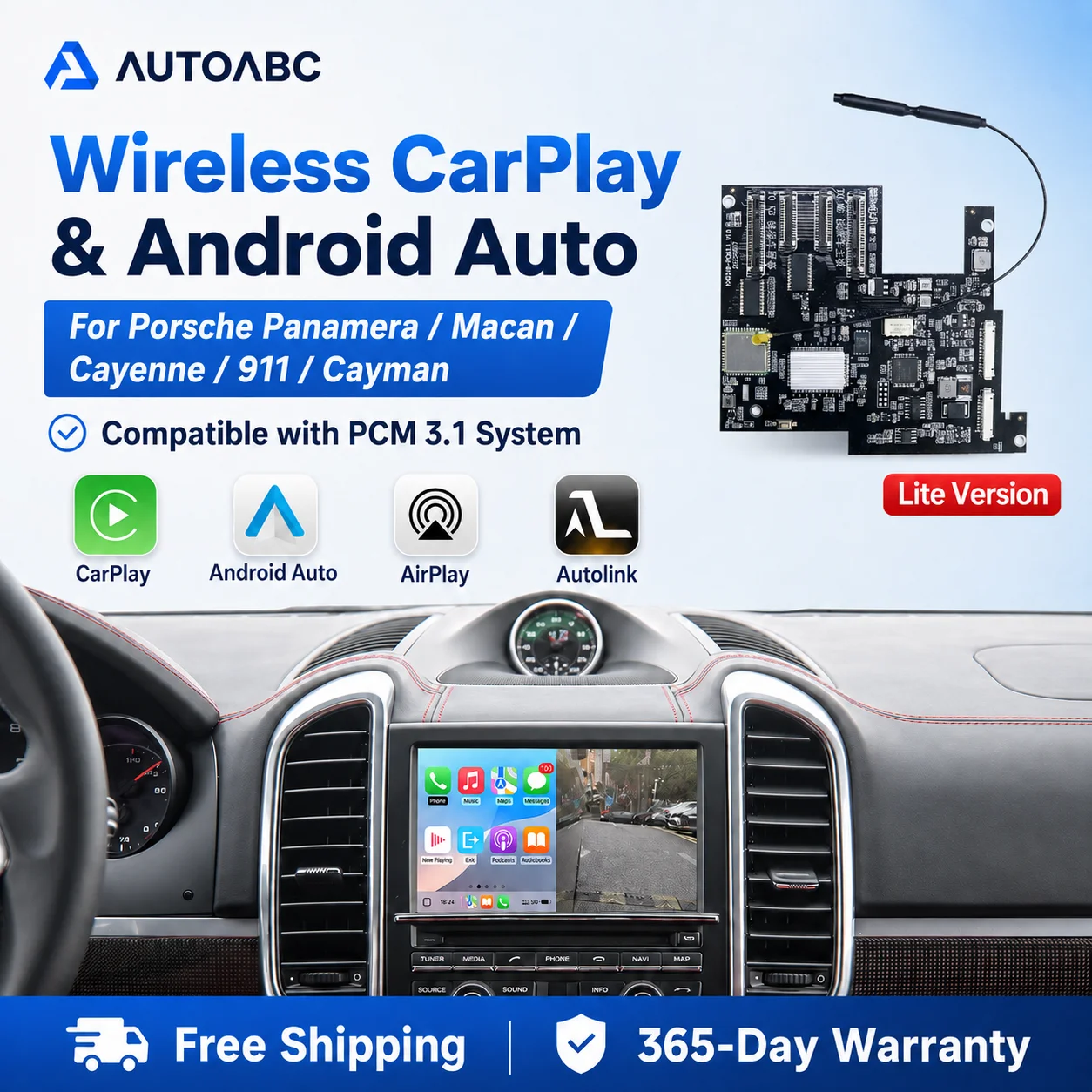 New Upgrade Wireless Carplay Android Auto Module Adapter For PCM3.1 Porsche Panamera Cayenne Macan Cayman Boxster 911 991 718