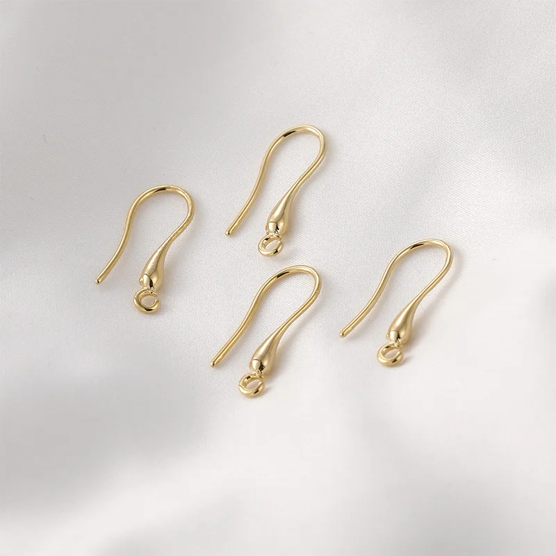 Copper Plated 18k Real Gold Color Retention, Retro Long Water Drop Ear Hook DIY Earrings Handmade Accessories Material