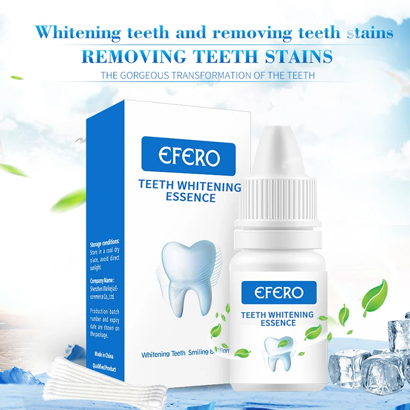 EFERO Teeth Whitening Essence Powder Oral Clean Serum Removes Plaque Stains Brightify Tooth Freshen Breath Bleaching Toothpaste