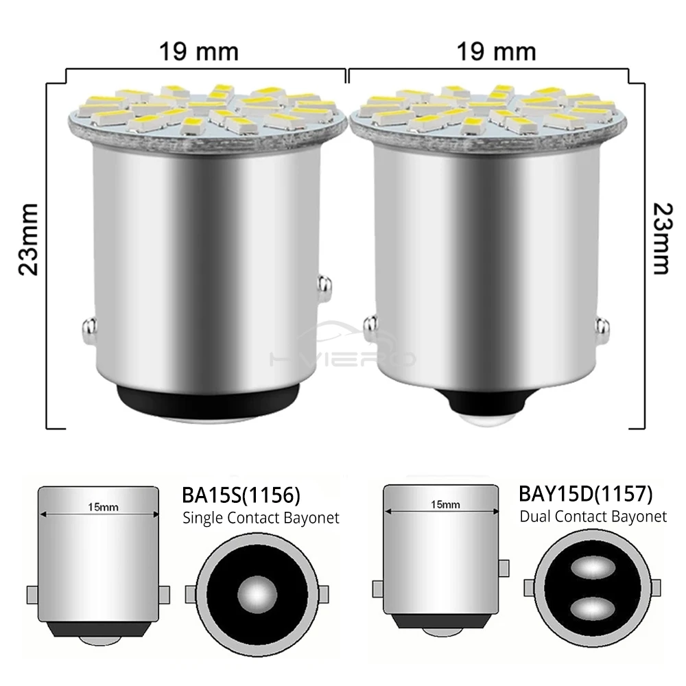 10pcs Car 1157 1156 22SMD License Plate Brake Turn Signal Lights LED Auto Parking Backup Wedge Tail Lamps Trunk Bulb Universal image 6