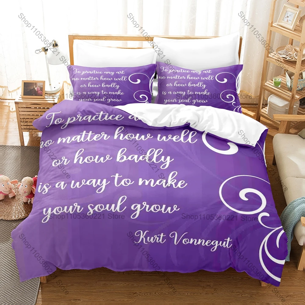 

Minimalist Inspirational Motivational Phrases Quote Bedding Set 1 Duvet Cover + 2 Pillowcases HD Digital Print Bed Linen