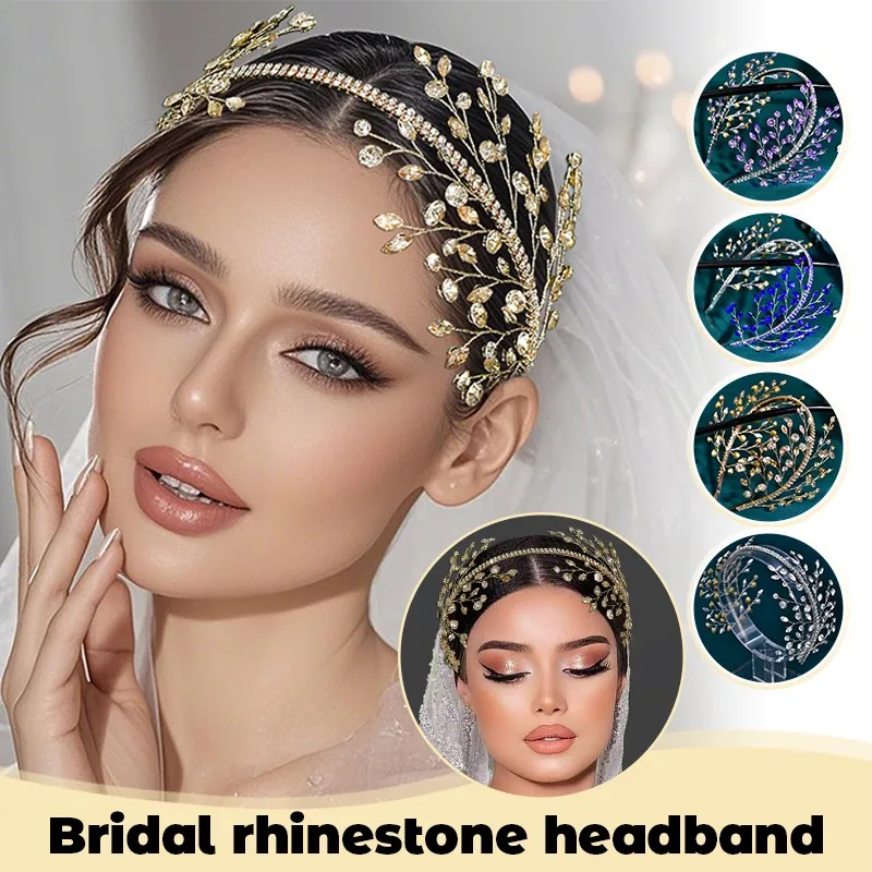 

1PC Brides Crown Fashionable Hairband Rhinestone Branch Headwear Elegant Wedding Hair Accessories Party Jewelry New
