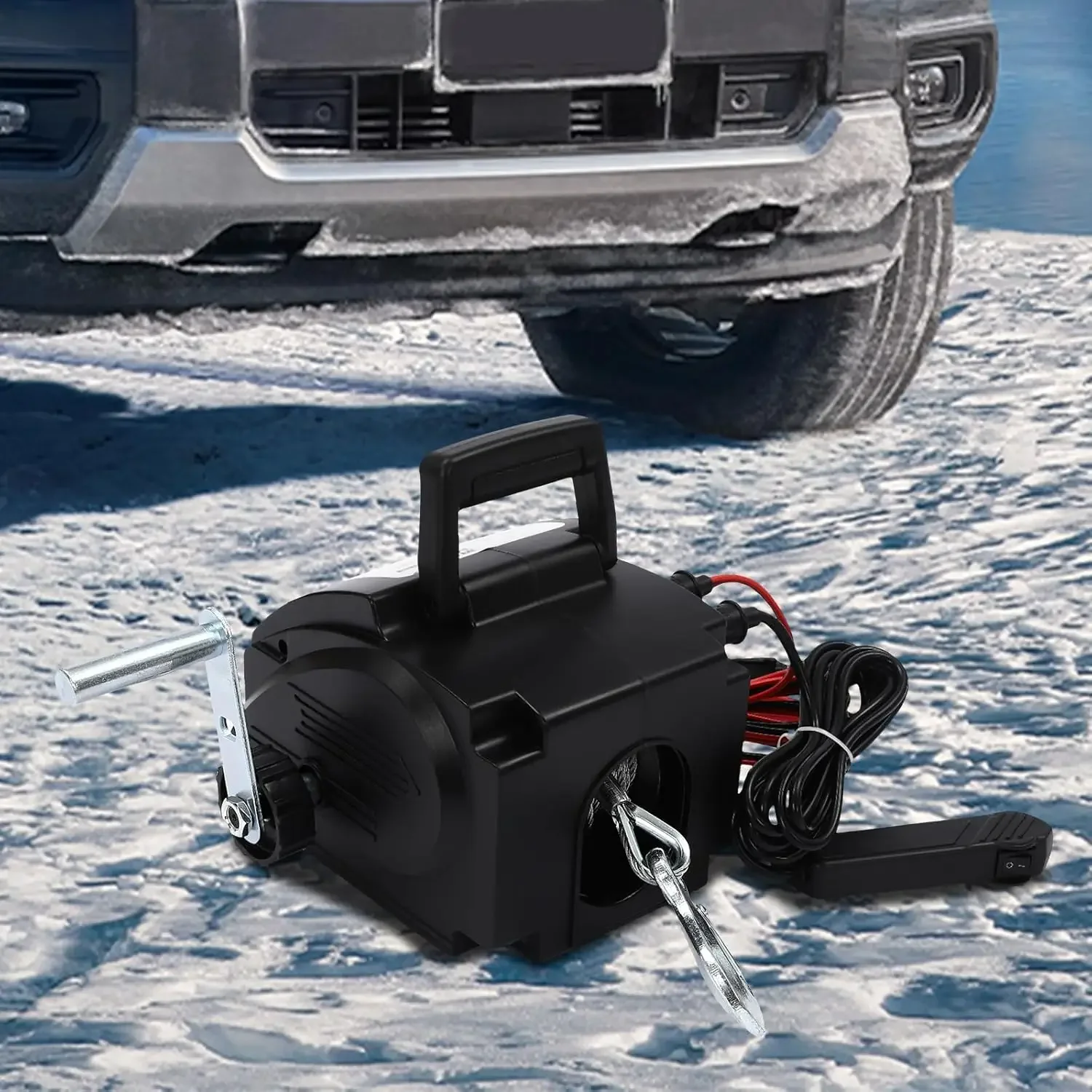 

Электрическая лебедка, лебедка для лодок с защитой от перегрузки, тяговое усилие 2008 фунтов, 2 режима управления для автомобилей, прицепов, 12В