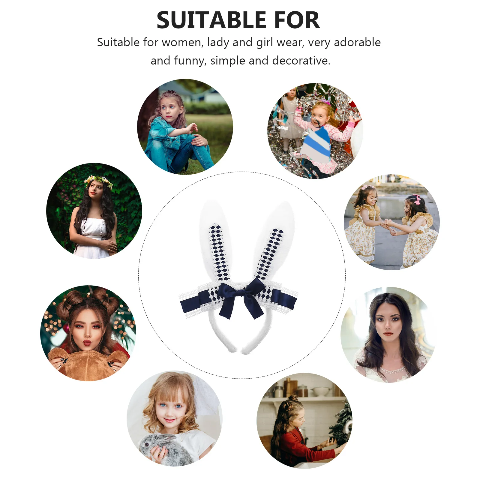 

Rabbit Ears Headb Bunny Ear Headb s Party Hairpins Stuffed Bowknot Hoop Women Girl Adorable Trendy Hairstyle Gift Cosplay