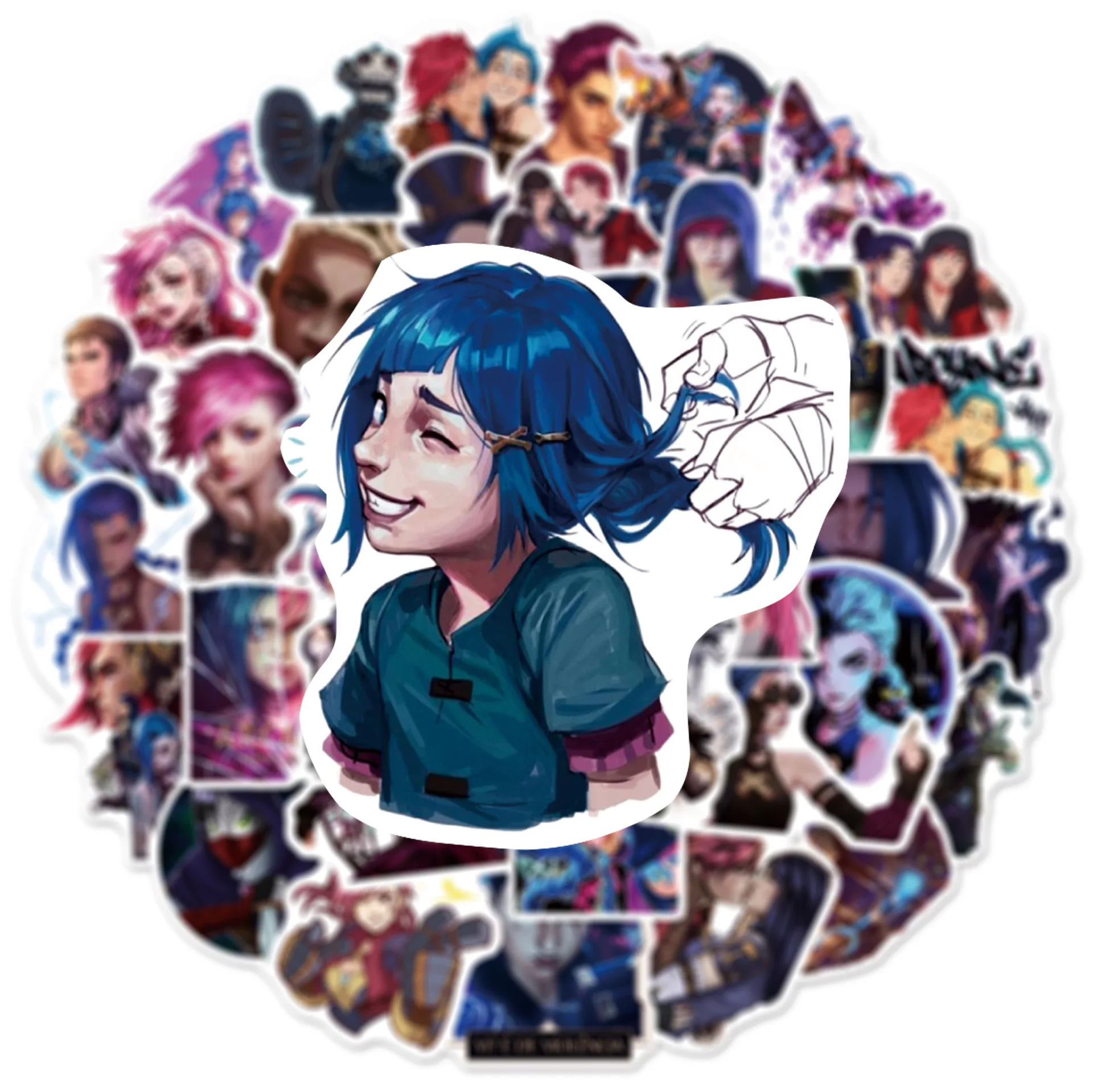 50PCS Arcane League of Legends Stickers Cool Game Animation LOL Decals Scrapbook Luggage Laptop Phone Guitar Bike Cartoon Toys