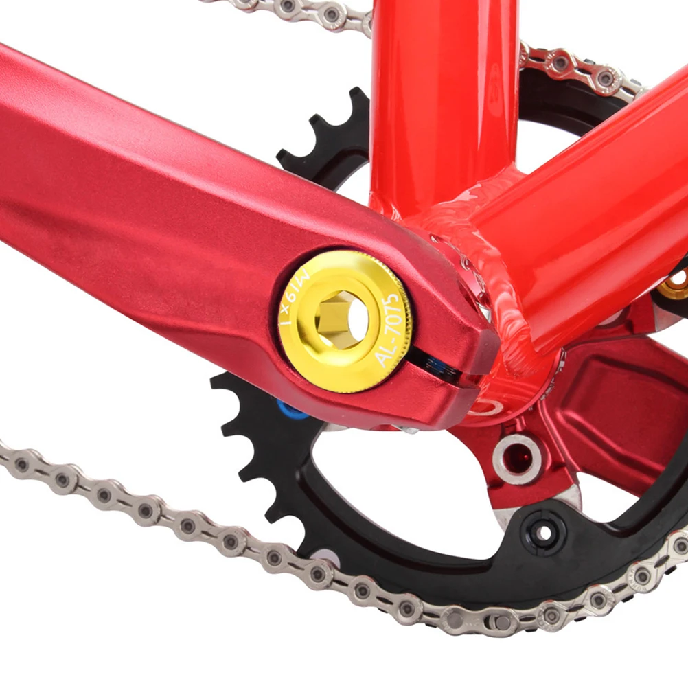 

2Pcs Bike Crank Covers Aluminum Alloy Lightweight Durable Crank Arm Bolts Easy Disassemble Assemble Compatible for Mountain Road