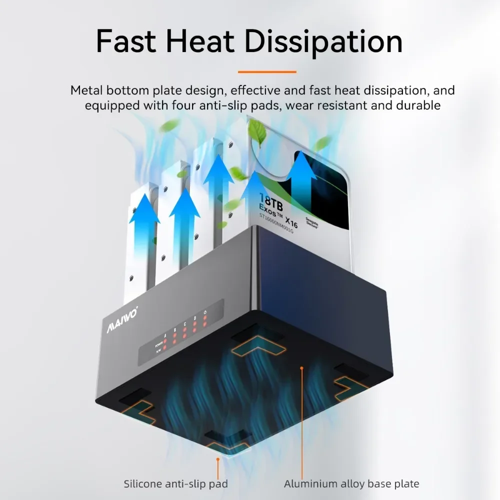 Imagem -06 - Maiwo-hard Drive Docking Station Tipo-c para Usb 3.0 Multi-bay Externo Hdd Sdd 2.5 3.5 Bay