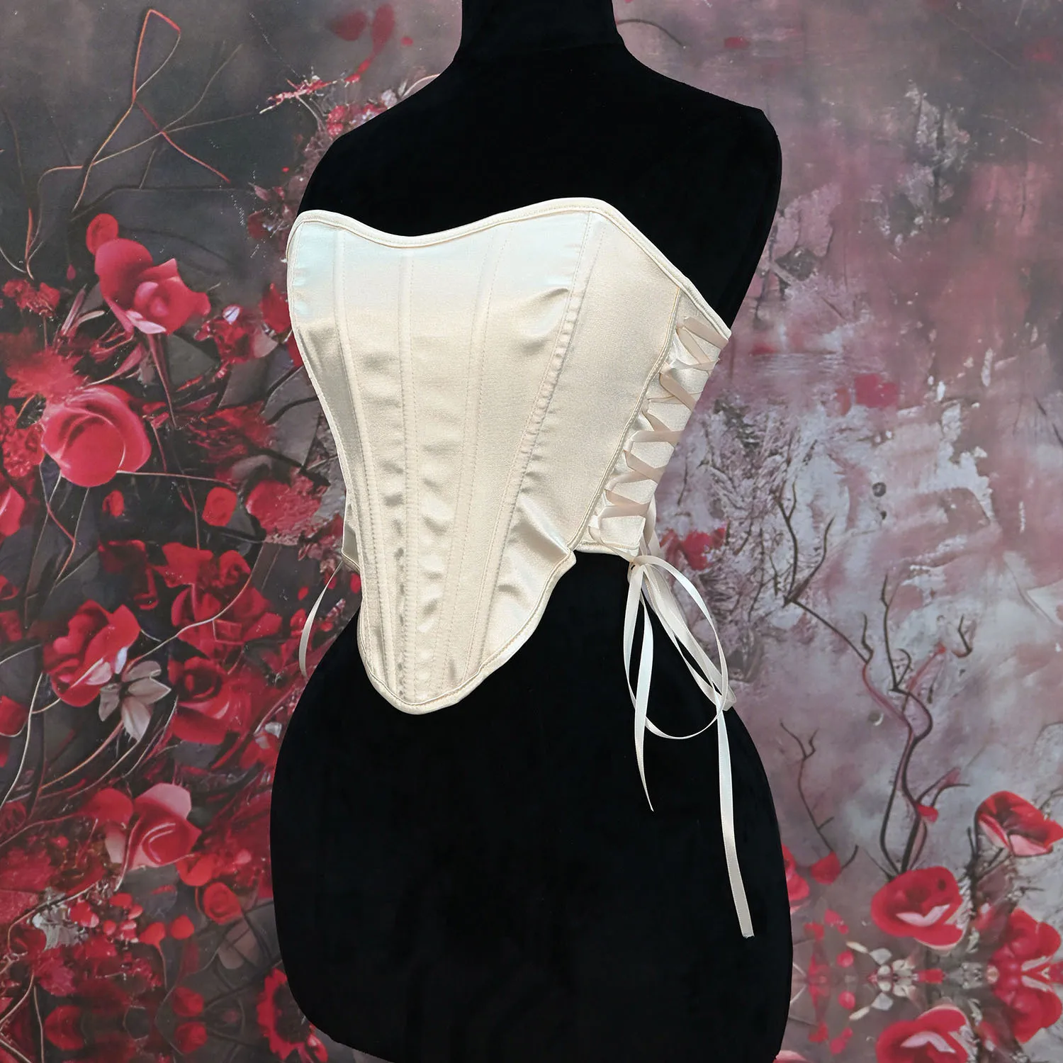 Women Corset Bustier Overbust Lace Up Shaping Vintage Bodice Pink Breast Strapless Crop Tops female Stage Costumes