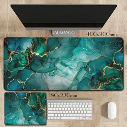 Gaming Mouse Mat Dark Green Marble Jade Liquid Anime Mouse Mats Gaming Desk Accessories Mousepad Gamer Keyboard Pad Deskmat Pc