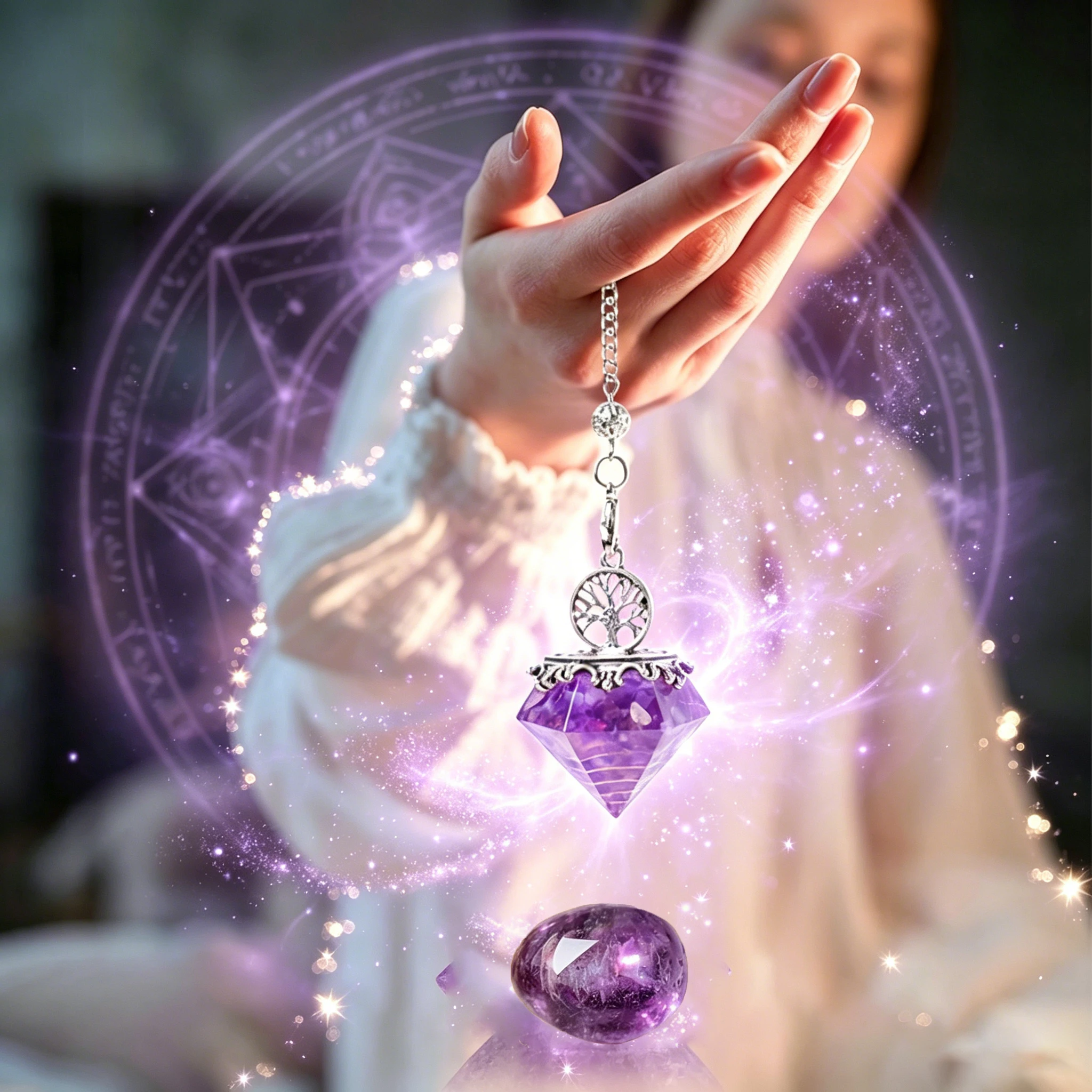 1set Natural Crystal Chips Orgonite Pendulum & Tumbled Stone Set Divination Dowsing Pendant Healing Meditation Crystal Gift