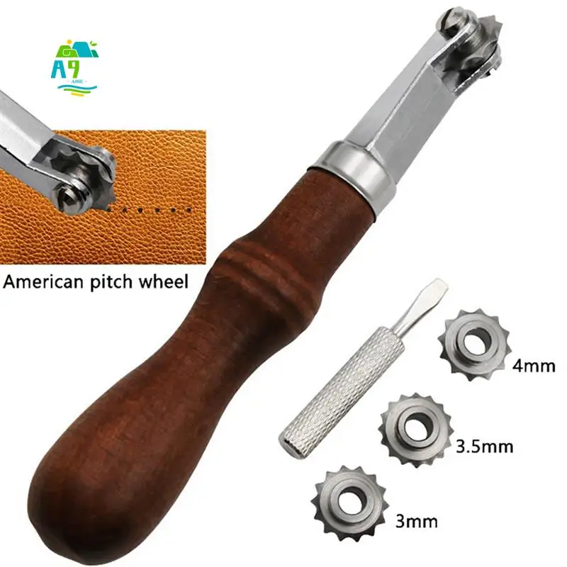 

A09E-Spacing Wheel Set DIY Handmade Leather Tools Scribing Wheel Tracing Point Spacing Wheel Leather Punching Wheel Durable