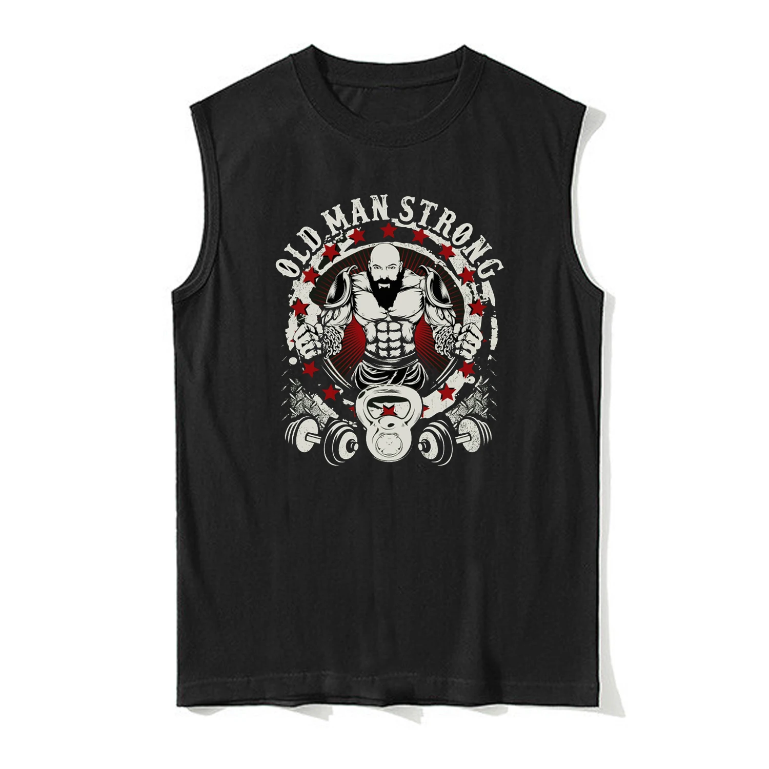 

Old Man Strong Gym Age Bodybuilding Fitness Training Vest 100% Cotton O-Neck Tanktop Summer Casual Mens Sleeveless T-shirt