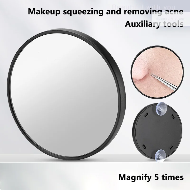 New6.5/8.5cm 5X Vergrootglas Zuignap Wandmontage Ronde Badkamer Spiegel Bad Make-Up Cosmetische Make Up Spiegels accessoires