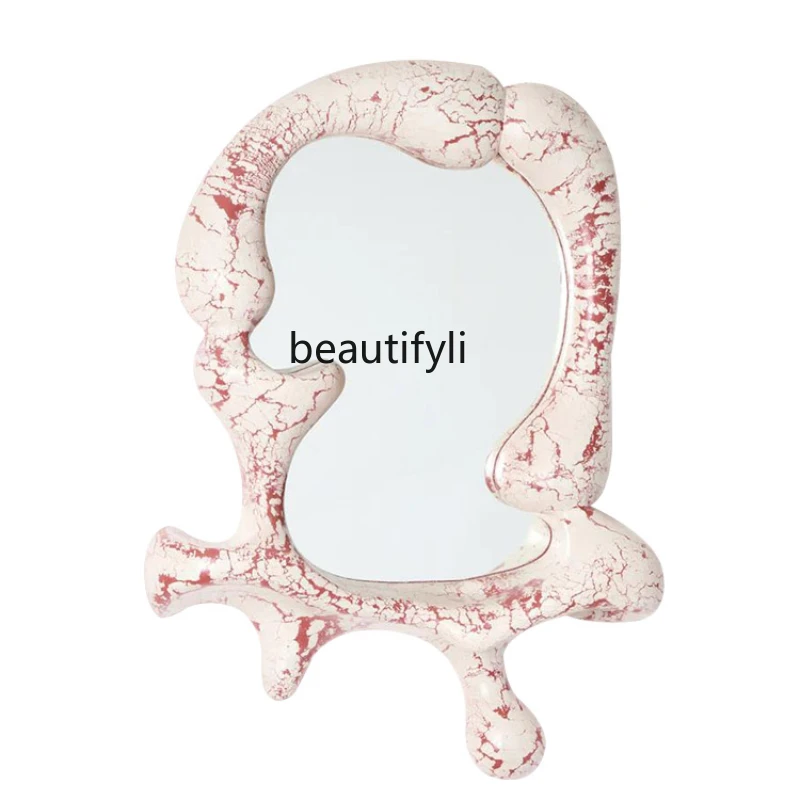 

Nordic Irregular Bedroom Makeup Special-Shaped Sculpture Decorative Wall Hangings Mirror Hallway Modern Bathroom Wash Mirror